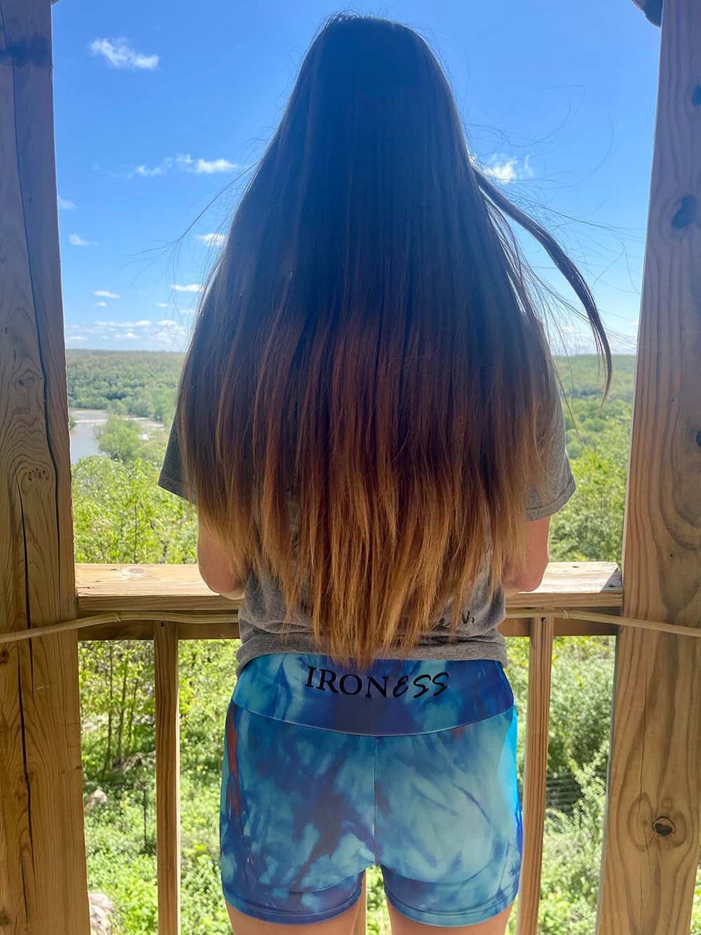 Blue High Waist Tie Dye Shorts-2