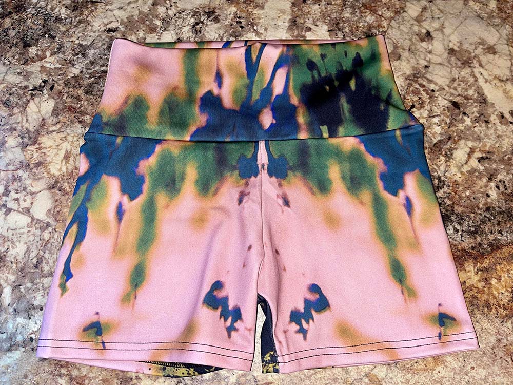 Pink High Waist Tie Dye Shorts